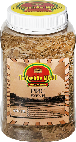 Рис TAMASHAE MIADI PREMIUM Бурый, 470г, вид