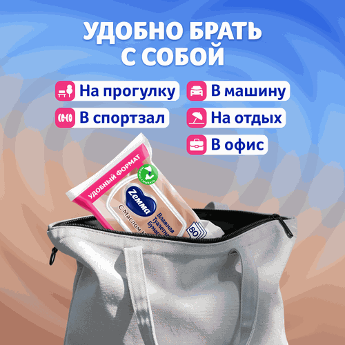 Бумага туалетная влажная ZEMMA с маслом Ши, 80шт, изображение