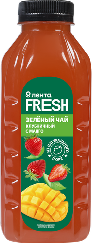 Напиток безалкогольный негазированный Зеленый чай клубничный с манго ЛЕНТА FRESH, 500мл, детальное фото