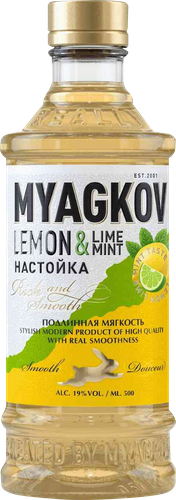 Настойка МЯГКОВ Лимон-лайм-мята 19%, сладкая, 0.5л