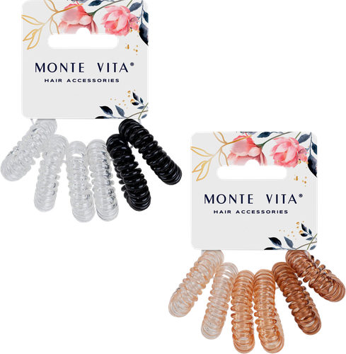 Набор резинок для волос MONTE VITA d=3,5см, пружинка, 6шт, крупный план