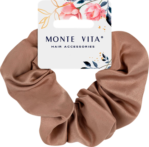 Резинка для волос MONTE VITA 5х20см, скранч коричневая, изображение