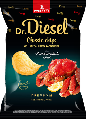 Чипсы картофельные DR.DIESEL со вкусом камчатский краб, 220г, изображение