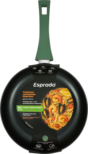 Сковорода ESPRADO Шартрез/Chartreuse 24см, алюминий, антипригарное покрытие, индукция, Арт. CRTT24GE103, изображение