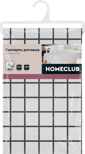Скатерть HOMECLUB 140х180см, в клетку, хлопок рогожка, Арт. НСск140180, изображение