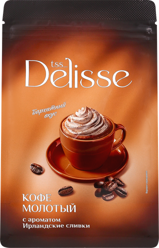 Кофе молотый DELISSE Irish Cream ароматизированный, 200г, изображение