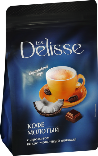 Кофе молотый DELISSE Coconut-Milk Chocolate ароматизированный, 200г, фото