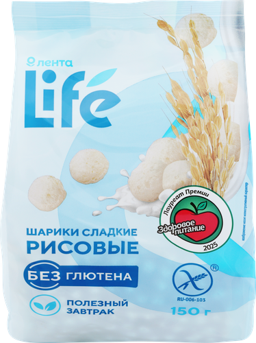Шарики рисовые ЛЕНТА LIFE Сладкие, безглютеновые, 150г, изображение