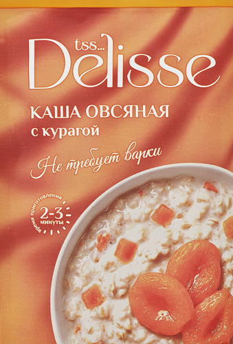 Каша овсяная DELISSE с курагой, 40г, фотография