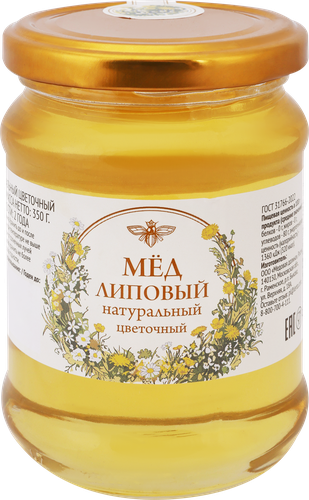 Мед натуральный цветочный Липовый, 350г, вид