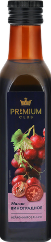 Масло виноградных косточек PREMIUM CLUB нерафинированное, 250мл, крупный план
