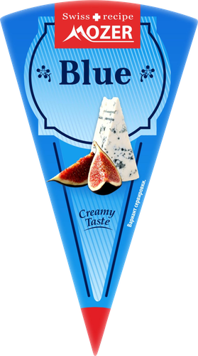 Сыр MOZER с голубой плесенью Blue 50%, без змж, 100г, вид
