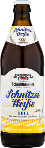 Пиво светлое SCHNITZLBAUMER Schnitzei Weiße нефильтрованное 5,5%, 0.5л, изображение