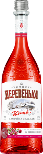 Настойка ЗИМНЯЯ ДЕРЕВЕНЬКА Клюква 19%, сладкая, 0.25л, фотография