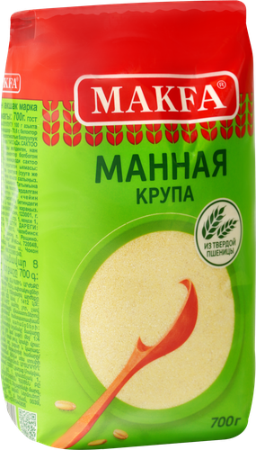 Крупа манная MAKFA из твердой пшеницы, 450г, фото
