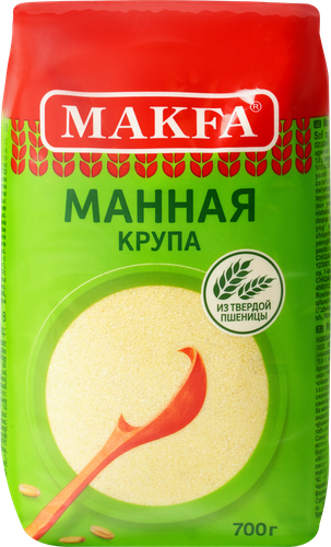 Крупа манная MAKFA из твердой пшеницы, 450г, фото