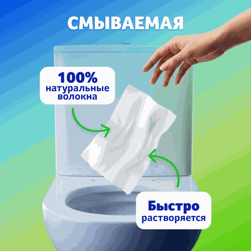 Бумага туалетная влажная ZEMMA Нежная ромашка, 40шт, детальное фото