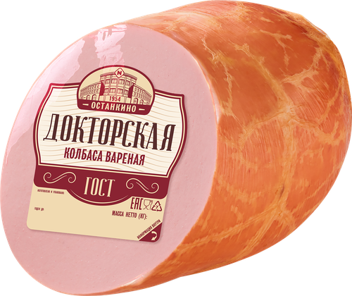Колбаса вареная ОСТАНКИНО Докторская ГОСТ, категория А, весовая, детальное фото