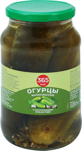 Огурцы маринованные 365 ДНЕЙ, 900мл, вид