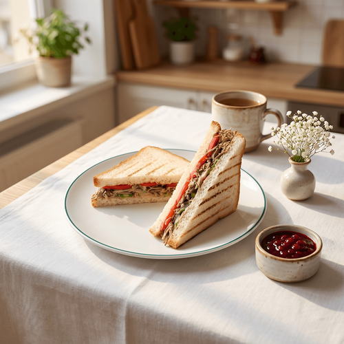 Сэндвич с рваной говядиной и брусничным соусом ЛЕНТА FRESH, 200г, вид
