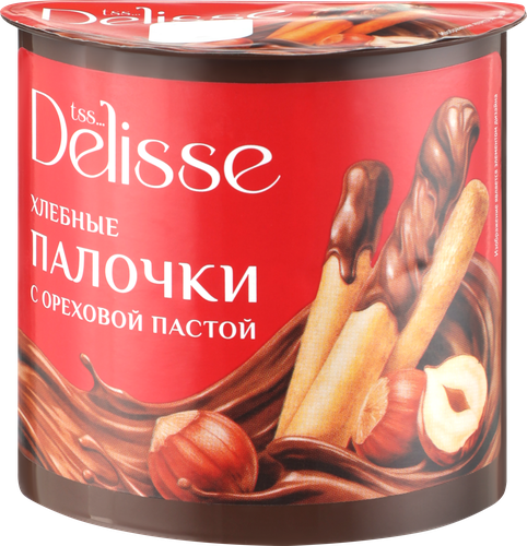 Набор DELISSE хлебные палочки и ореховая паста, 52г, крупный план