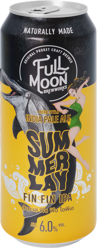 Пиво светлое FULL MOON SUMMERLAY FIN FIN IPA нефильтрованное пастеризованное 6%, 0.49л, фото