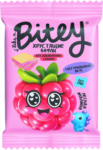 Вафли TAKE A BITEY со вкусом лесная малина, с 3-х лет, 35г, детальное фото