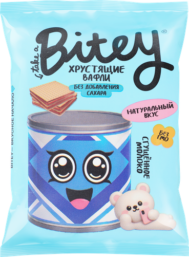 Вафли TAKE A BITEY со вкусом сгущенное молоко, с 3-х лет, 35г, картинка