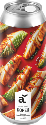 Напиток пивной АЛЯСКА Street Food Корея нефильтрованный непастеризованный неосветленный 6,5%, 0.45л, детальное фото