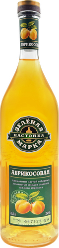 Настойка ЗЕЛЕНАЯ МАРКА Абрикосовая 24%, сладкая, 0.5л, вид