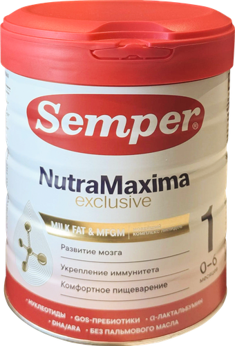 Смесь молочная SEMPER НутраМаксима Эксклюзив 1, с 0 месяцев, 800г, вид