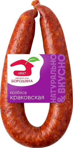 Колбаса полукопченая МД БОРОДИНА Краковская, 330г, фотография