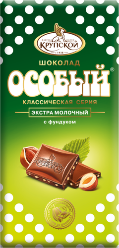 Шоколад экстрамолочный ОСОБЫЙ с фундуком, 75г, изображение