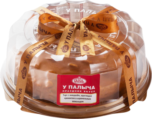 Торт У ПАЛЫЧА с миндалем, хрустящим крокантом и карамельным шоколадом, 400г, фото