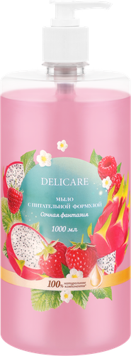 Мыло жидкое DELICARE Сочная фантазия, с питательной формулой, 1000мл, детальное фото