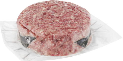 Котлета для бургера из говядины ДРУЖЕ, 260г, крупный план