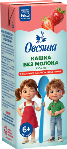 Каша ОВСЯША Безмолочная мультизлак с яблоком, бананом, клубникой, фото
