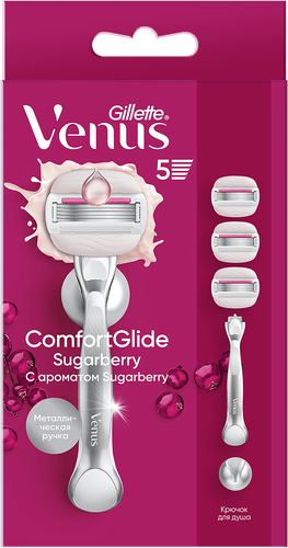 Бритва женская GILLETTE Venus Miami с 3 кассетами + держатель, крупный план