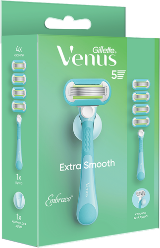 Бритва женская GILLETTE Venus ExtraSmooth с 4 кассетами + держатель, вид