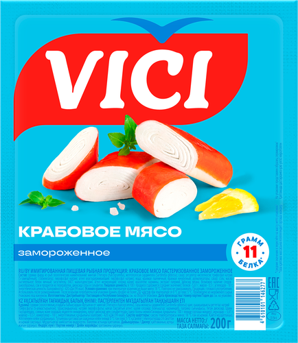 Крабовое мясо VICI, 200г, крупный план