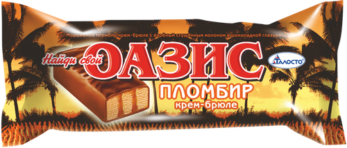 Мороженое ТАЛОСТО Найди свой Оазис Крем-брюле с вареным сгущенным молоком в шоколадной глазури 12%, без змж, батончик, 70г, фото