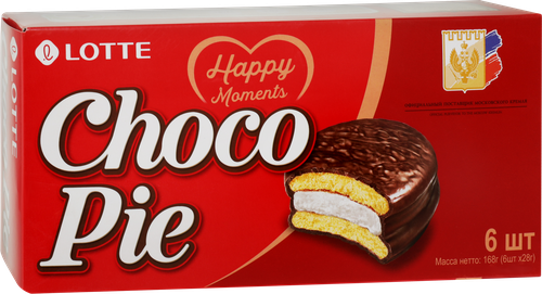 Изделие мучное кондитерское LOTTE Choco Pie, в глазури, 6шт, 168г, изображение