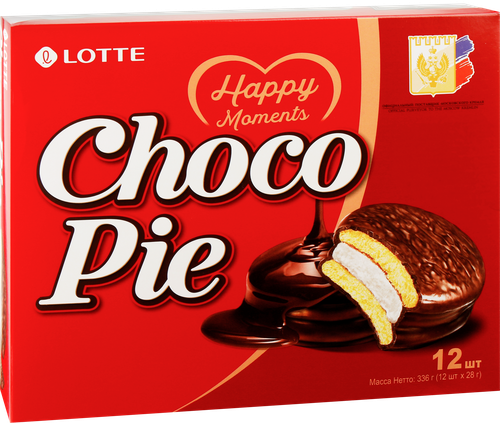 Изделие мучное кондитерское LOTTE Choco Pie, в глазури, 12шт, 336г, изображение