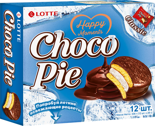 Изделие мучное кондитерское LOTTE Choco Pie, в глазури, 12шт, 336г, картинка