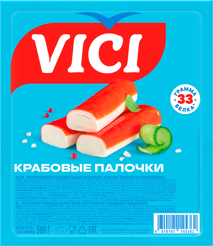 Крабовые палочки VICI, 500г, крупный план