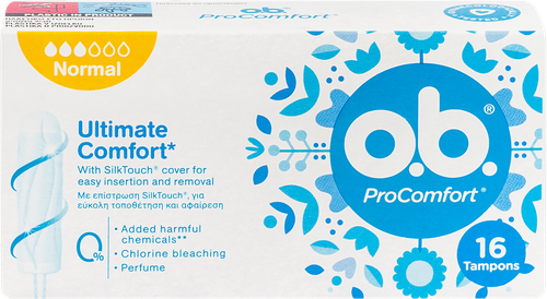 Тампоны O.B. ProComfort Normal, 16шт, крупный план