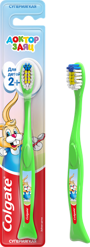Зубная щетка детская COLGATE Доктор Заяц ультрамягкая, с 2 лет, фото