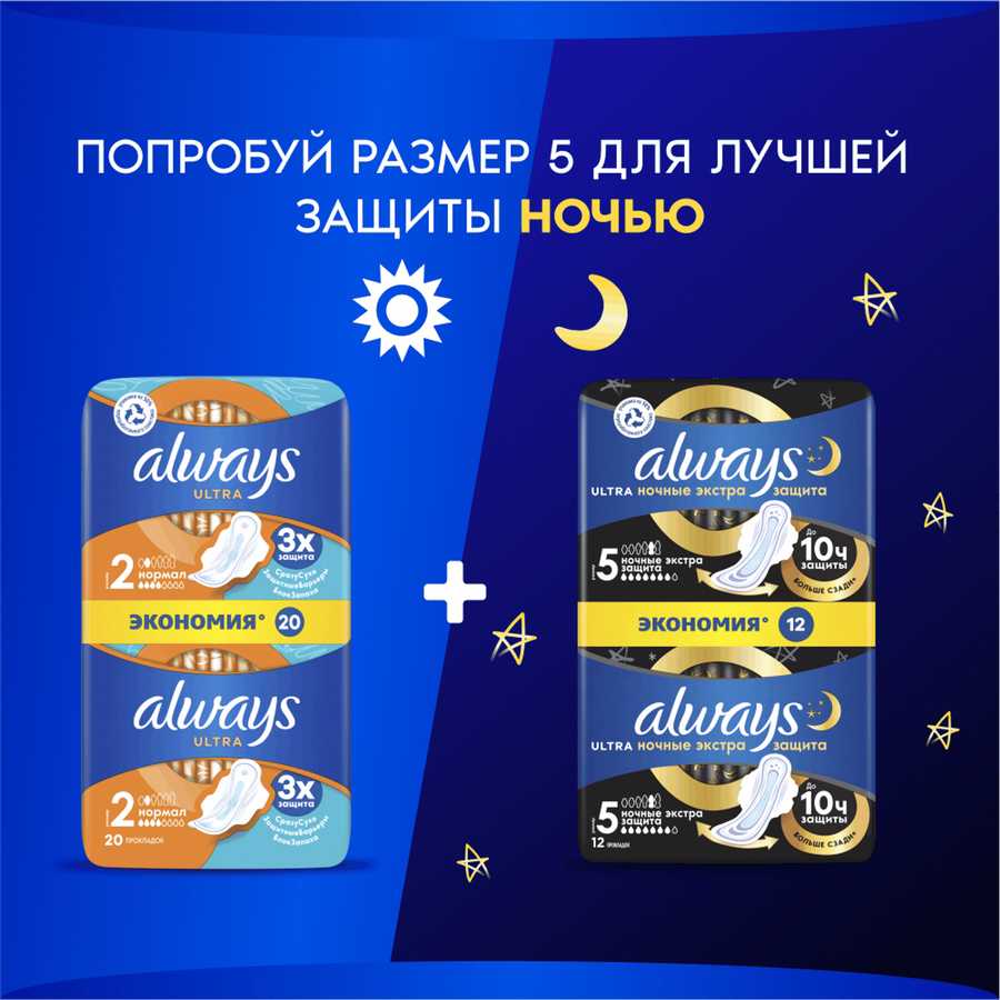 Прокладки ALWAYS Ultra Нормал, с крылышками, 20шт, превью