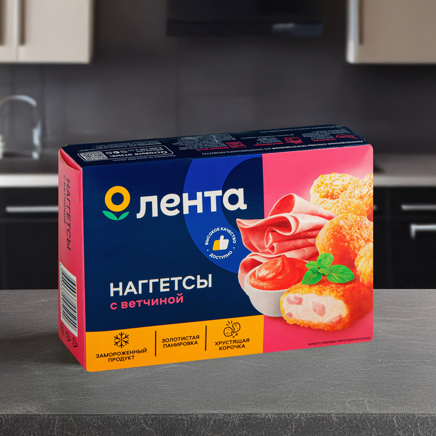 Наггетсы куриные ЛЕНТА с ветчиной, 280г, предпросмотр