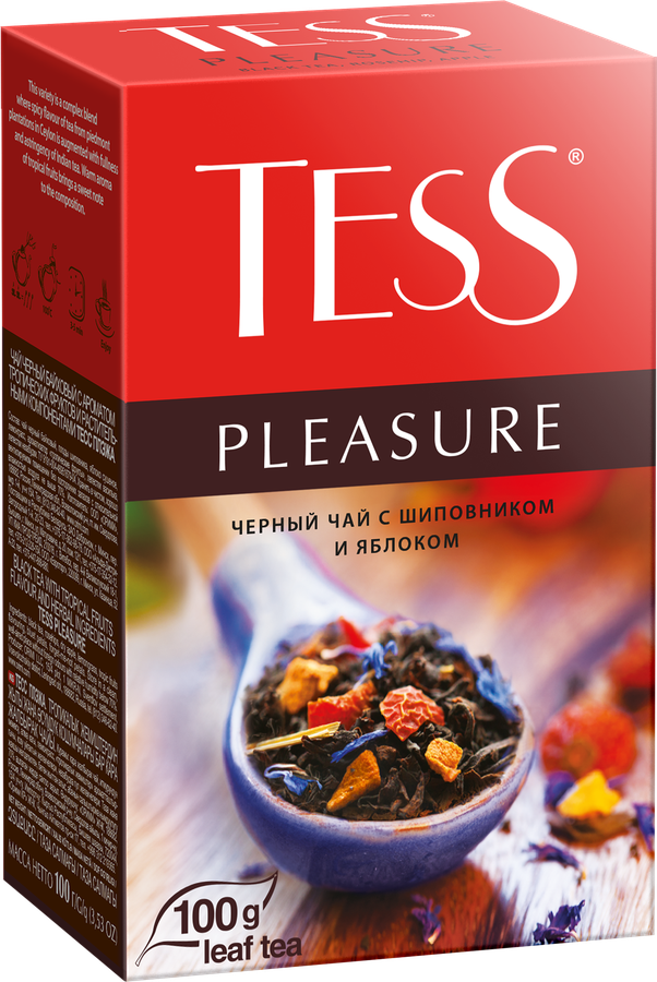 Чай черный TESS Pleasure с добавками листовой, 100г, превью